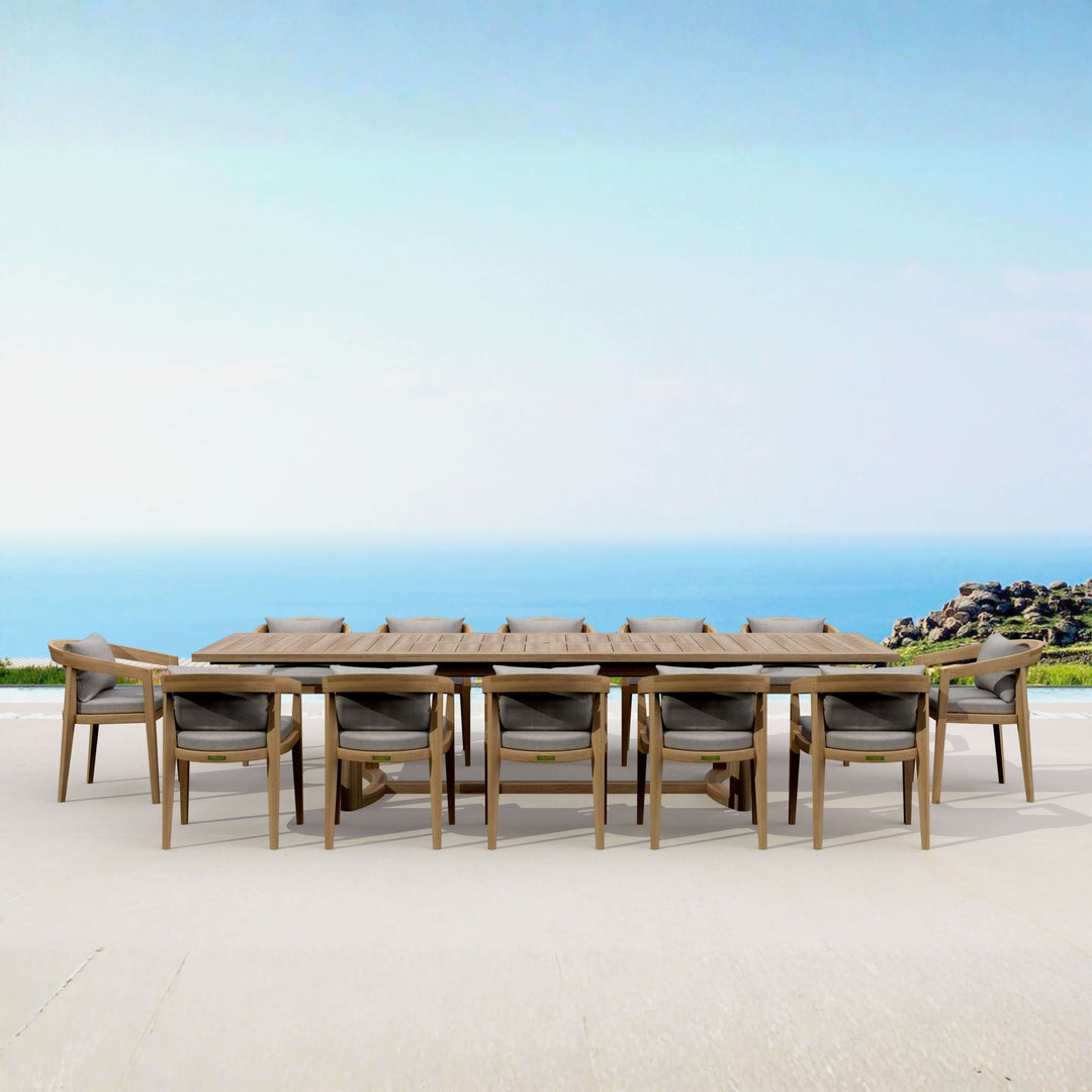 Anderson Teak 13-Piece Toscana Extension Dining Table Set