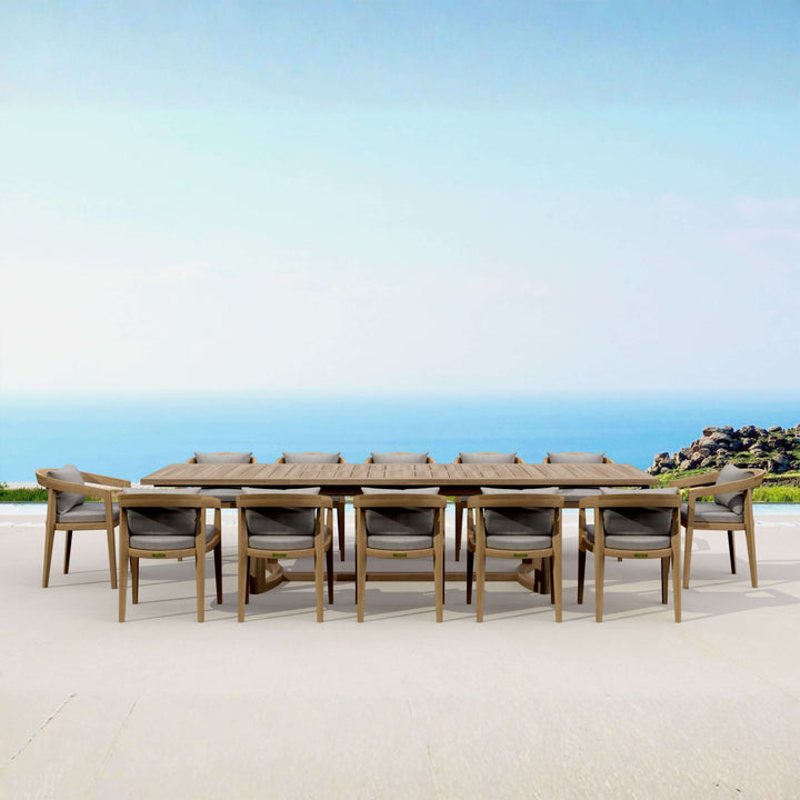 Anderson Teak 13-Piece Toscana Extension Dining Table Set