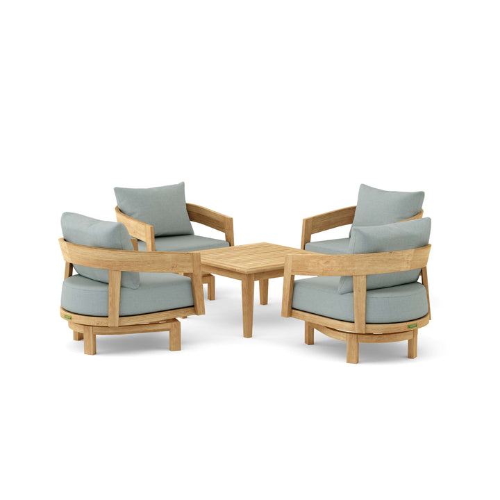 Anderson Teak 5-Piece Toscana Deep Seating Swivel Set