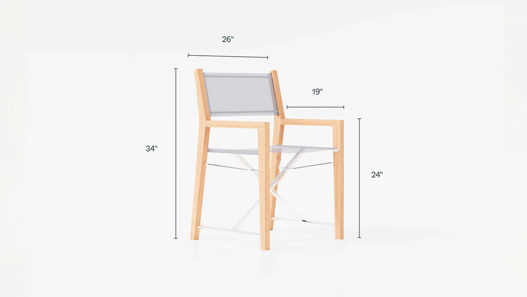 Outer Teak + Aluminum Outdoor Expandable Dining Table + 12 Teak Director's Chairs
