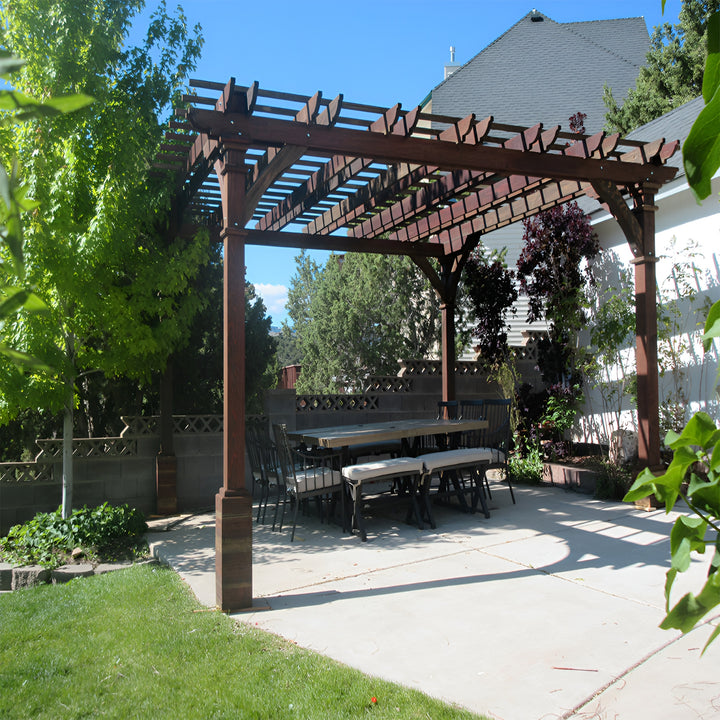 Outdoor Pacific Redwood Double Beam Premium Pergola
