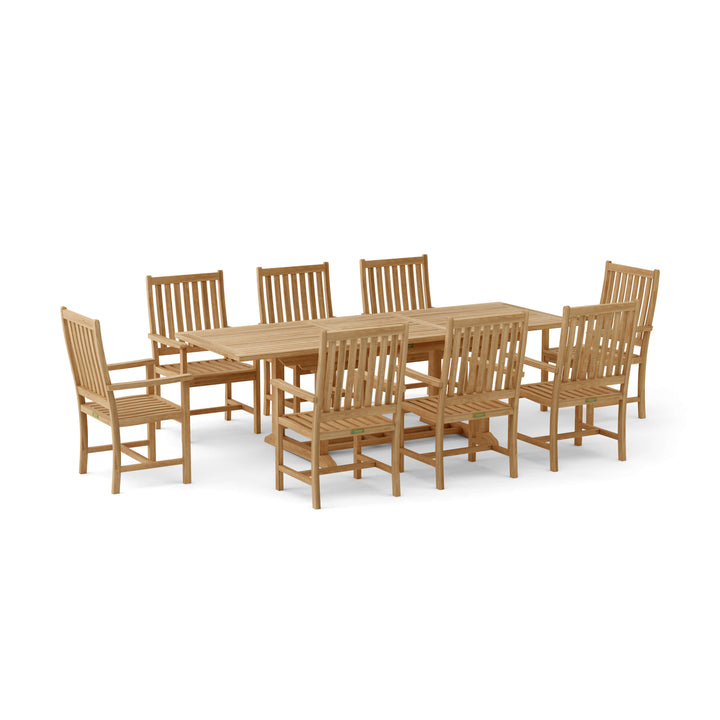 Anderson Teak 9-Piece Bahama Wilshire Extension Dining Set