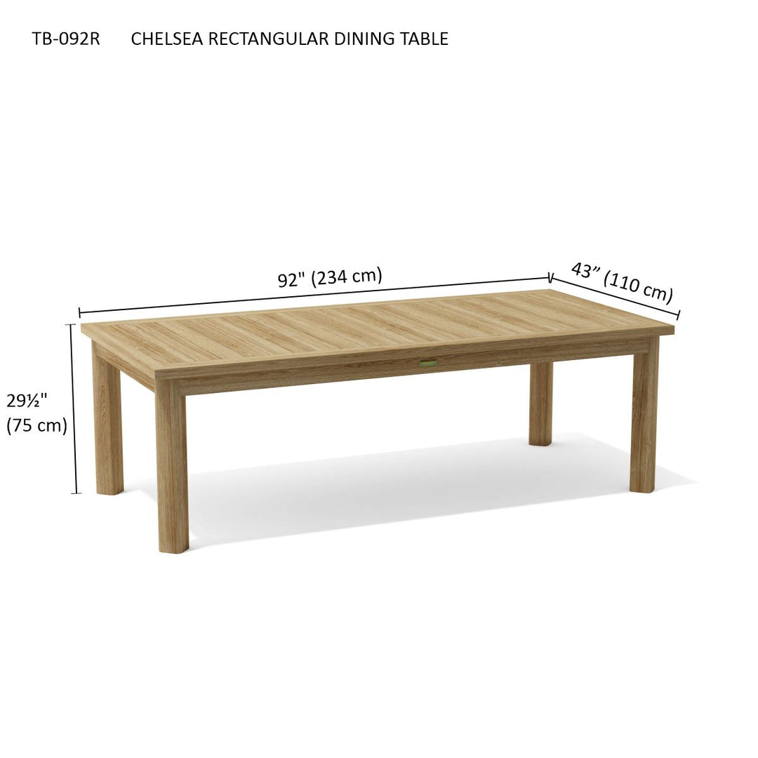 Anderson Teak Chelsea 92-Inch Rectangular Dining Table