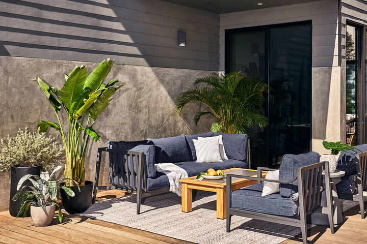 Outer Charcoal Aluminum Outdoor Corner Sectional - 5 Seat