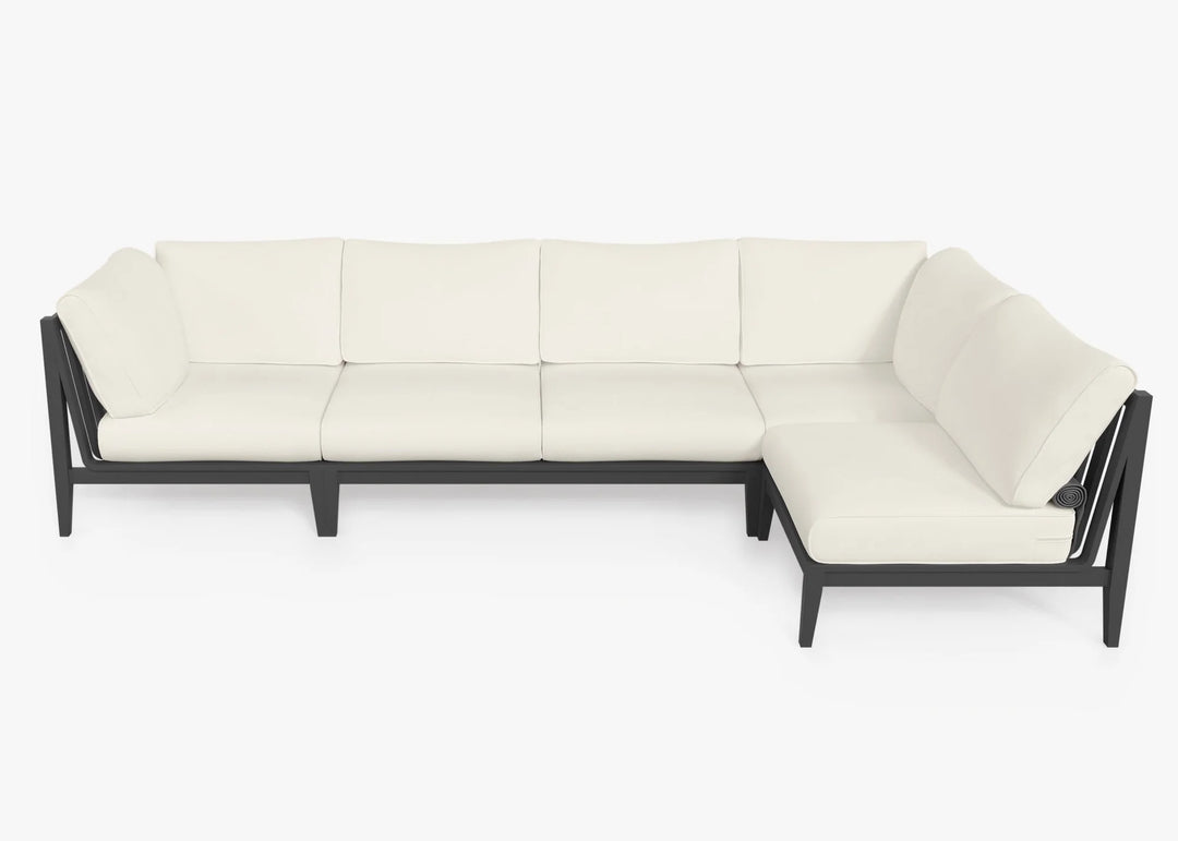 Outer Charcoal Aluminum Outdoor 5-Seat L-Sectional
