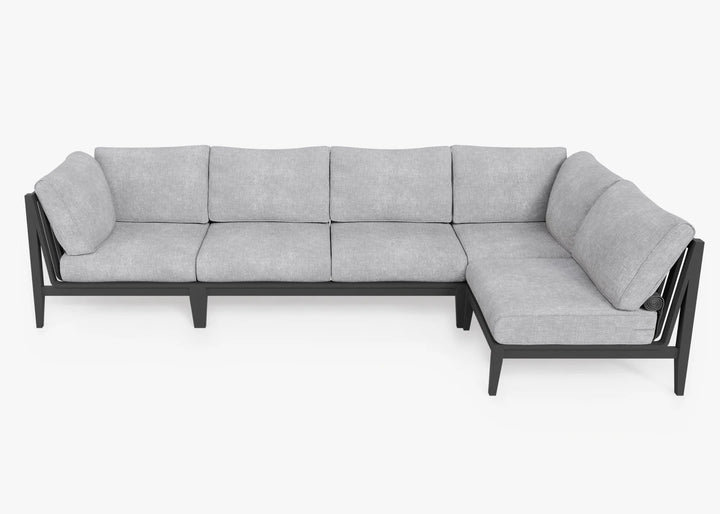 Outer Charcoal Aluminum Outdoor 5-Seat L-Sectional