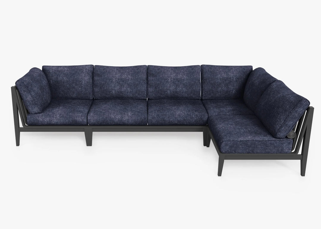 Outer Charcoal Aluminum Outdoor 5-Seat L-Sectional