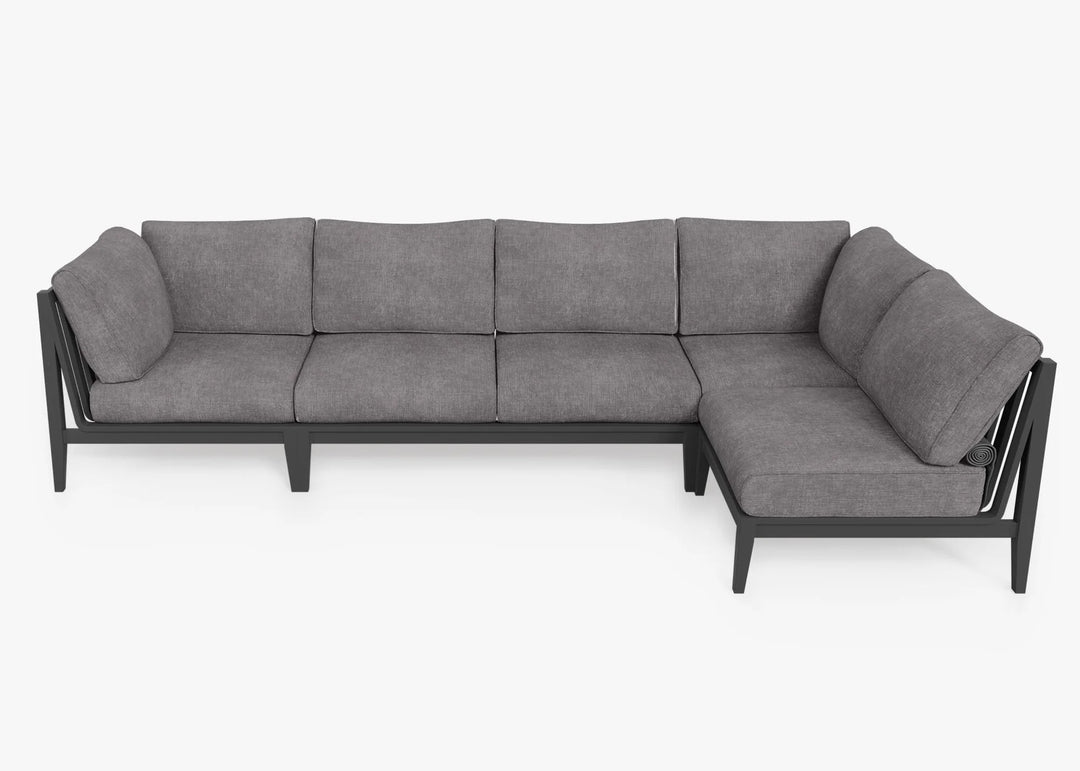 Outer Charcoal Aluminum Outdoor 5-Seat L-Sectional