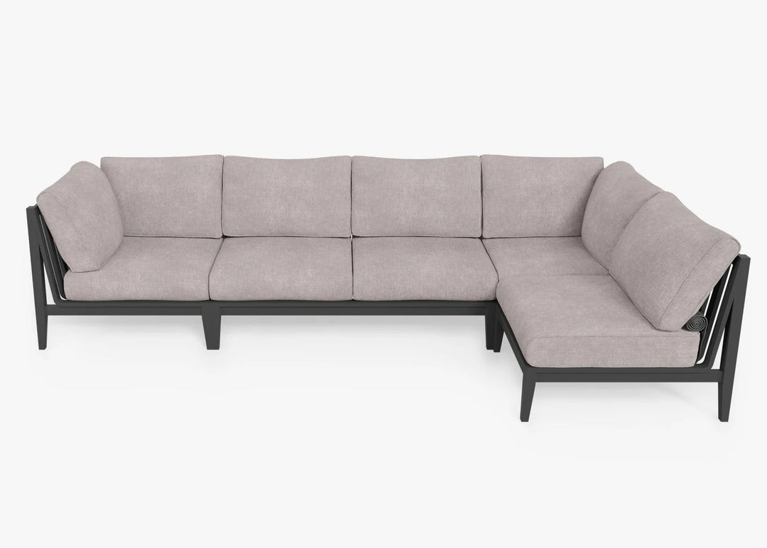 Outer Charcoal Aluminum Outdoor 5-Seat L-Sectional