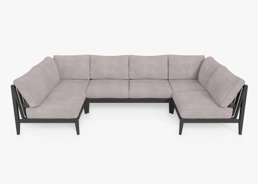 Outer Charcoal Aluminum Outdoor 6-Seat U-Sectional