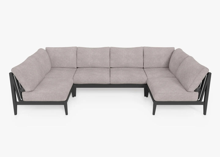 Outer Charcoal Aluminum Outdoor 6-Seat U-Sectional