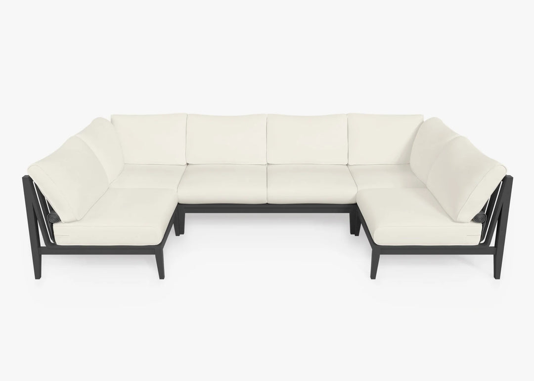 Outer Charcoal Aluminum Outdoor 6-Seat U-Sectional