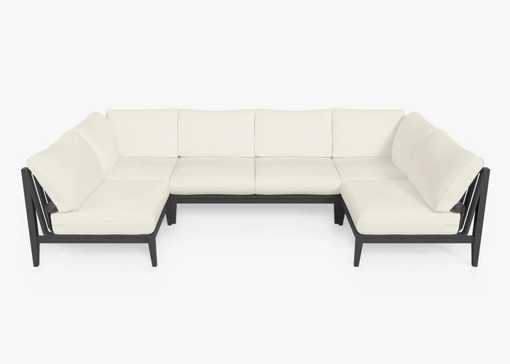 Outer Charcoal Aluminum Outdoor 6-Seat U-Sectional