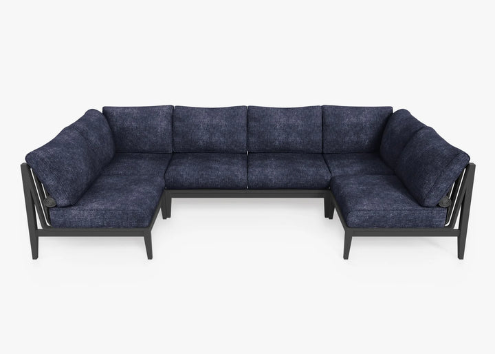 Outer Charcoal Aluminum Outdoor 6-Seat U-Sectional