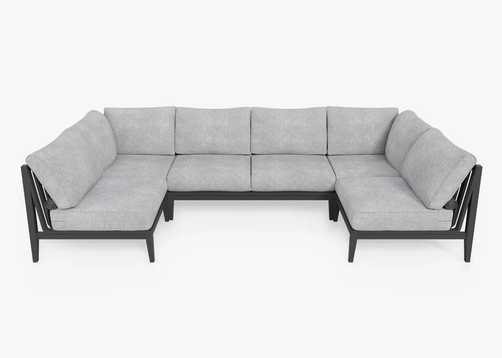 Outer Charcoal Aluminum Outdoor 6-Seat U-Sectional