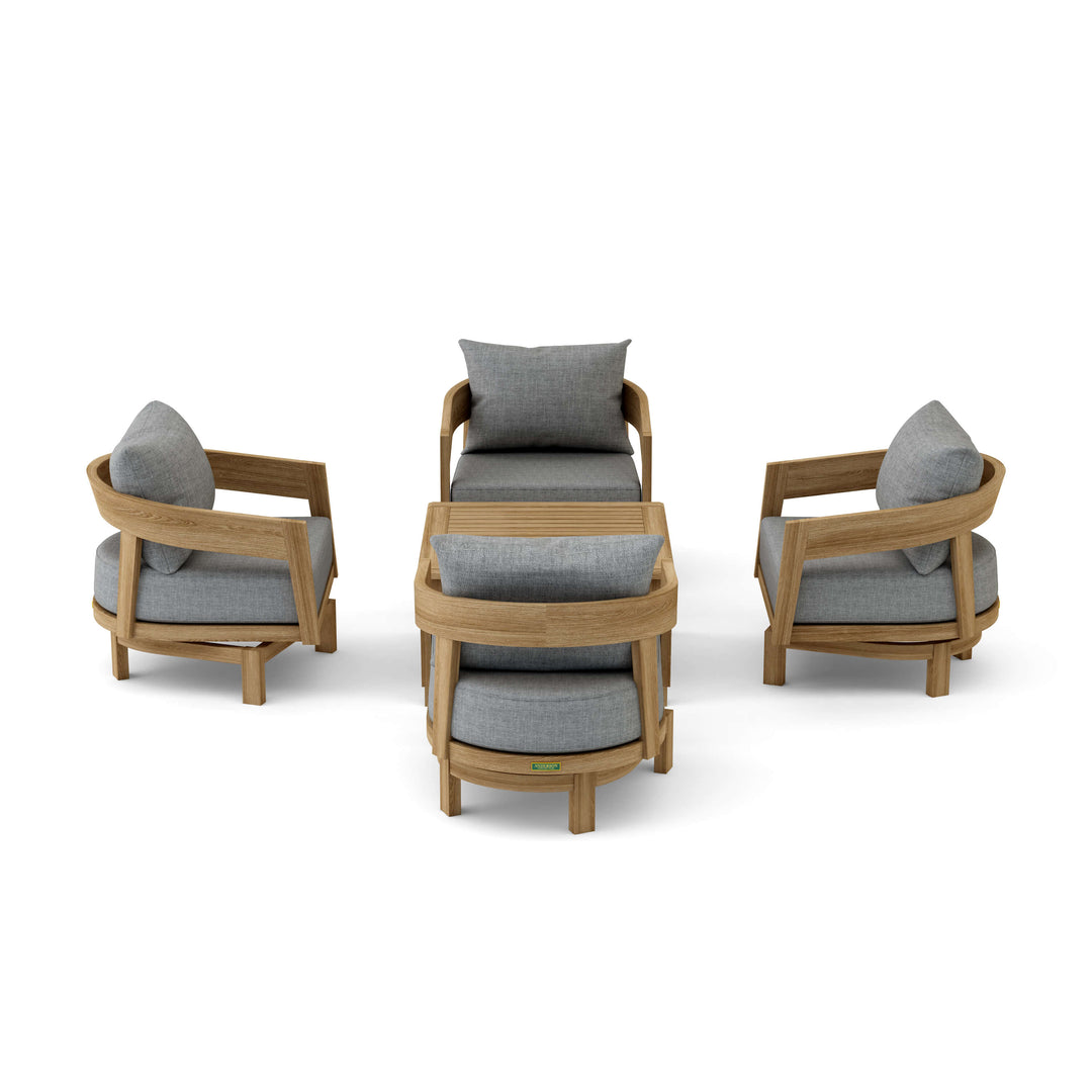 Anderson Teak 5-Piece Toscana Deep Seating Swivel Set