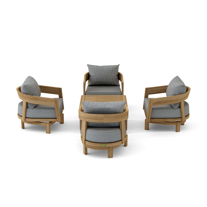 Anderson Teak 5-Piece Toscana Deep Seating Swivel Set