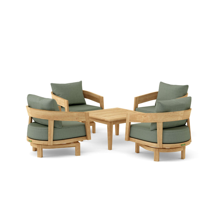 Anderson Teak 5-Piece Toscana Deep Seating Swivel Set