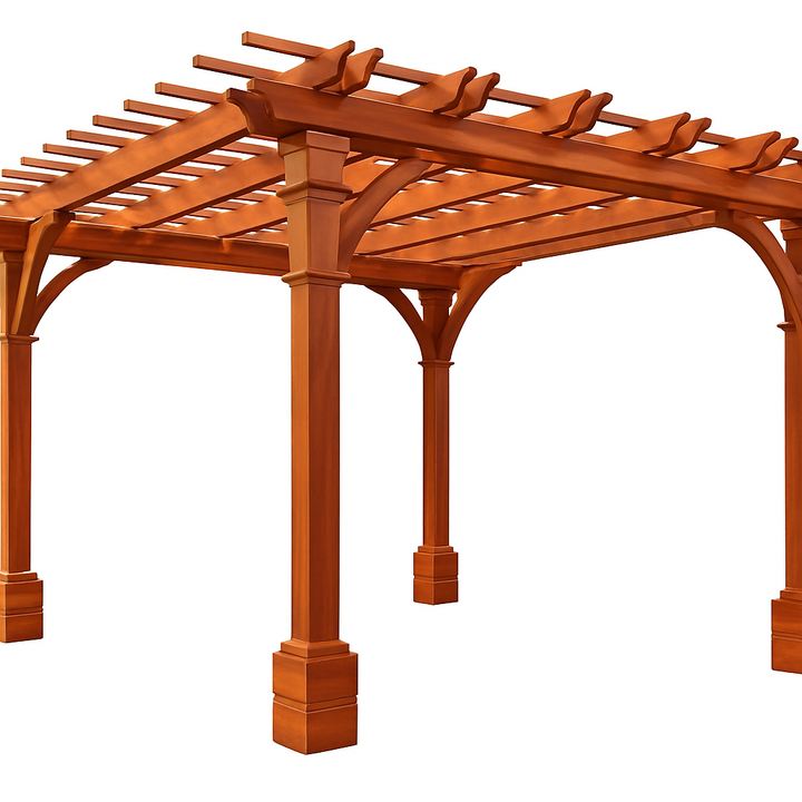 Outdoor Pacific Redwood Double Beam Premium Pergola