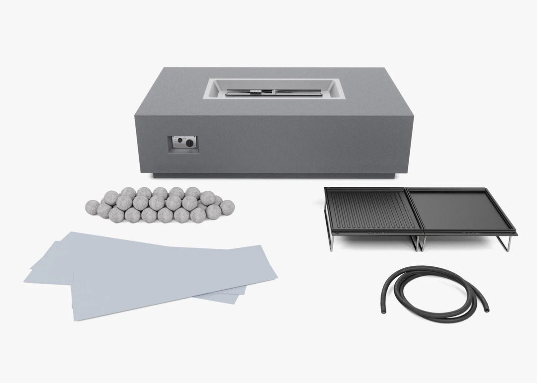 Outer Concrete Fire Pit Table Cooking Set - Rectangular