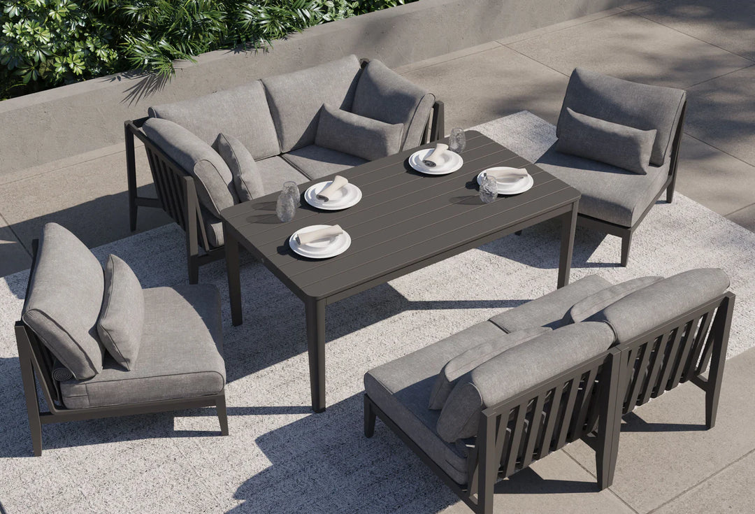 Outer Charcoal Aluminum Outdoor Corner Sectional - 5 Seat