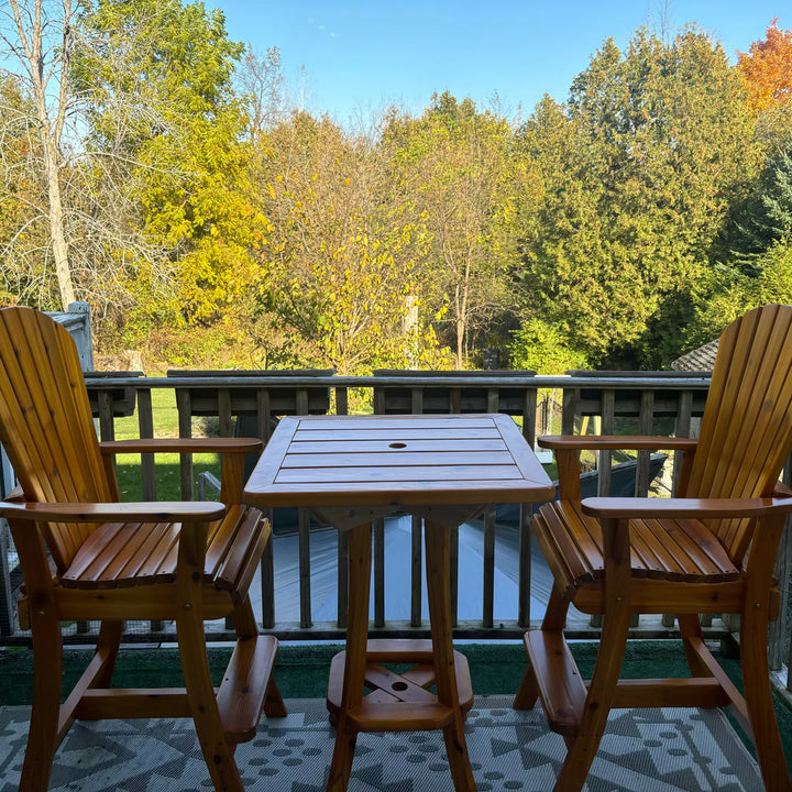 All Things Cedar Woodland Bar Height Bistro Set for 2 with 30" Pedestal Table