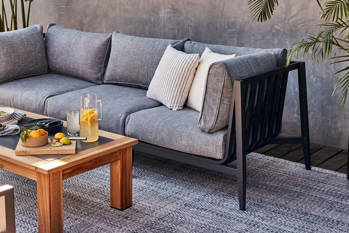 Outer Charcoal Aluminum Outdoor 7-Seat U-Sectional