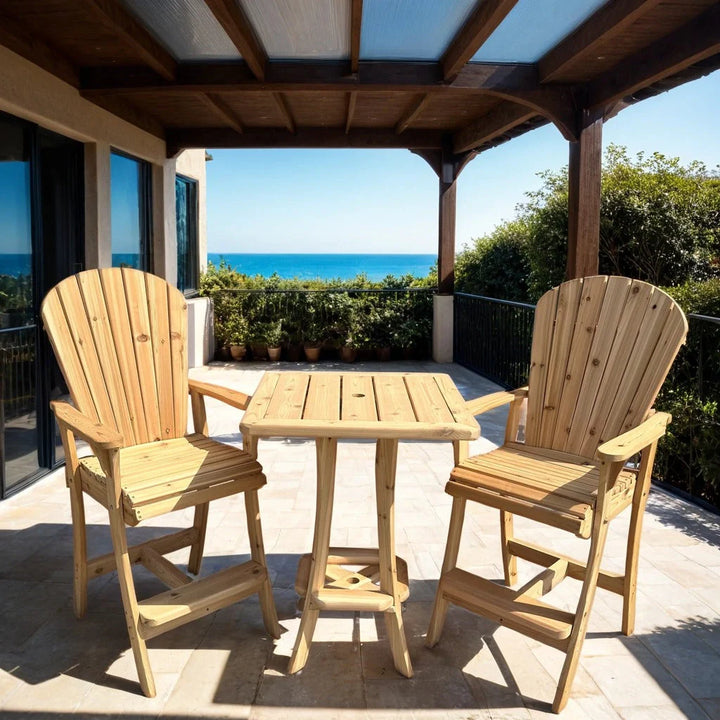 All Things Cedar Woodland Bar Height Bistro Set for 2 with 30" Pedestal Table