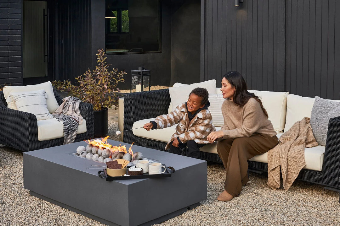 Outer Concrete Fire Pit Table Cooking Set - Rectangular