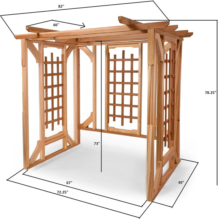 All Things Cedar Cedar Pergola Garden Arbor – Natural Western Red Cedar
