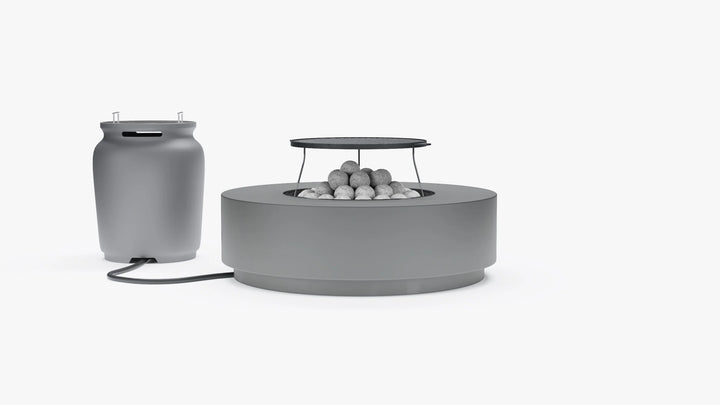 Outer Round Concrete Fire Pit Table Cooking Set + Propane Tank Cover