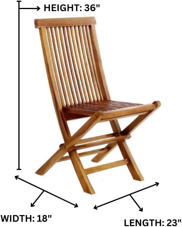 All Things Cedar 7-Piece Teak Oval Extension Table & Folding Chair Set