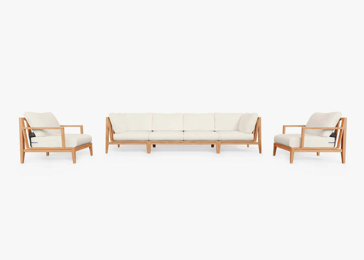Outer Teak Outdoor Sofa with Armchairs - 6 Seat
