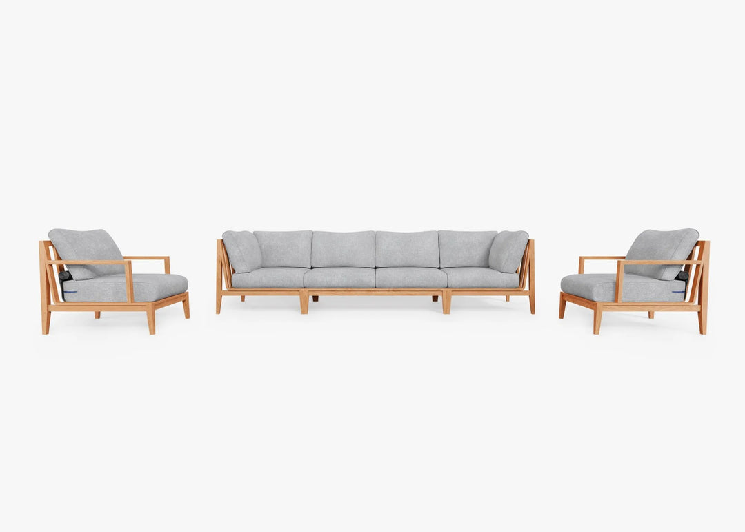 Outer Teak Outdoor Sofa with Armchairs - 6 Seat
