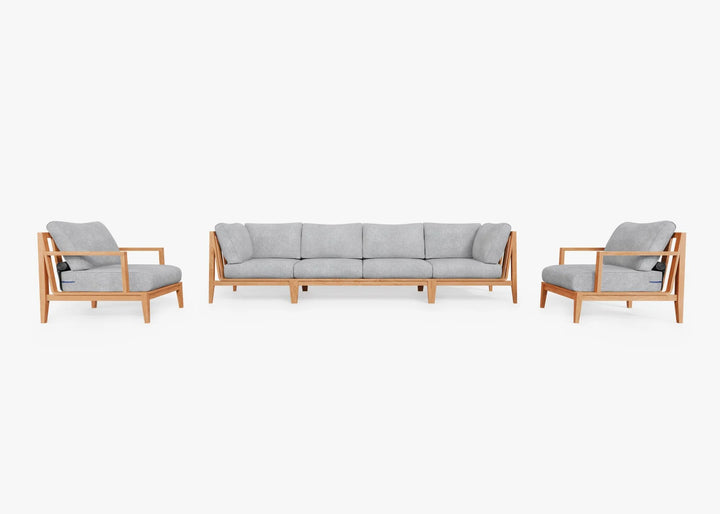 Outer Teak Outdoor Sofa with Armchairs - 6 Seat