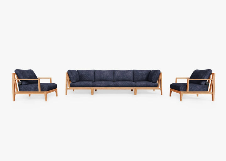 Outer Teak Outdoor Sofa with Armchairs - 6 Seat