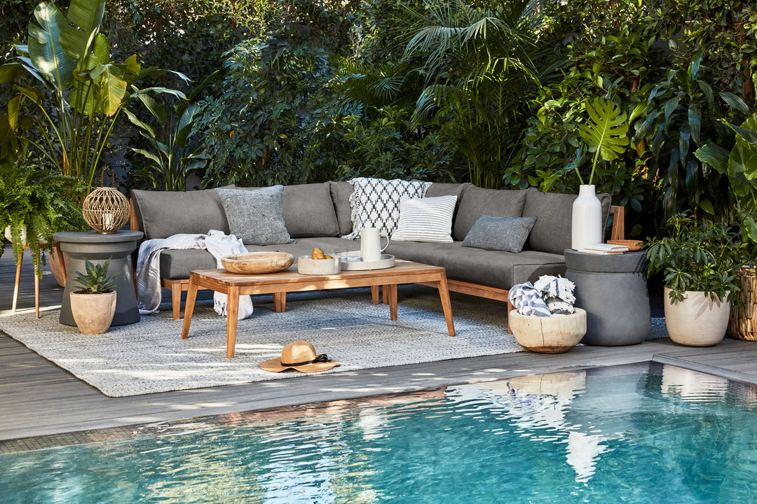 Outer Teak Outdoor Sofa with Armless Chairs - 6 Seat