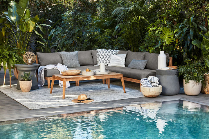 Outer Teak Outdoor Sofa with Armless Chairs - 6 Seat