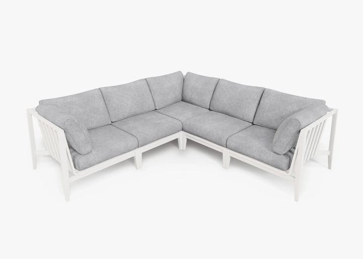 Outer White Aluminum Outdoor Corner Sectional - 5 Seat