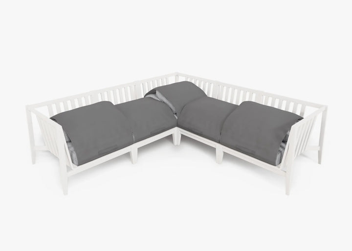 Outer White Aluminum Outdoor Corner Sectional - 5 Seat