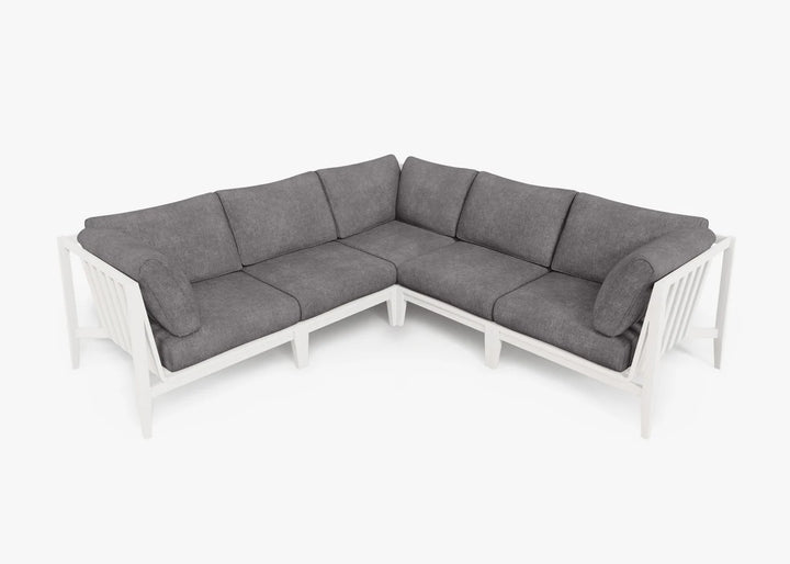 Outer White Aluminum Outdoor Corner Sectional - 5 Seat