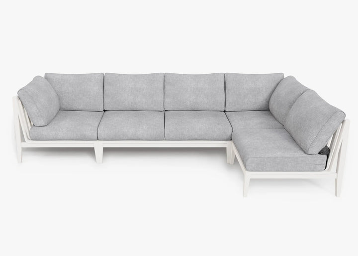 Outer White Aluminum Outdoor 5-Seat L-Sectional