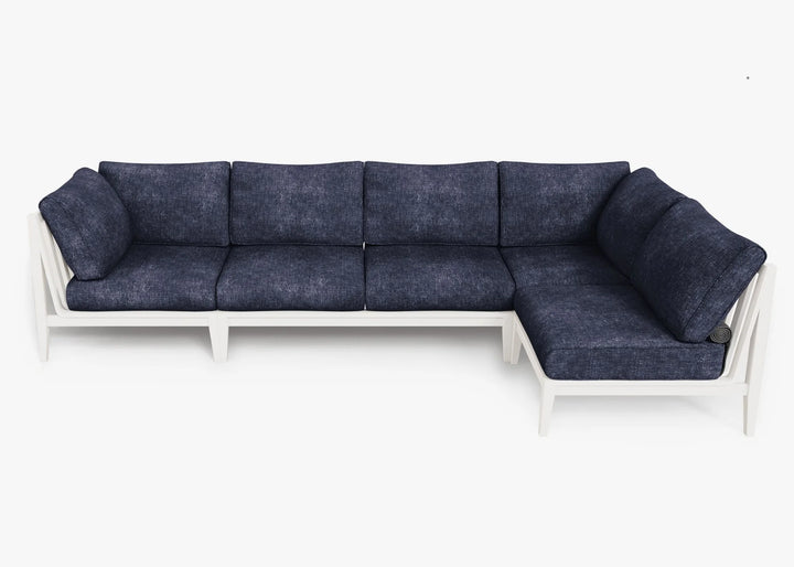 Outer White Aluminum Outdoor 5-Seat L-Sectional
