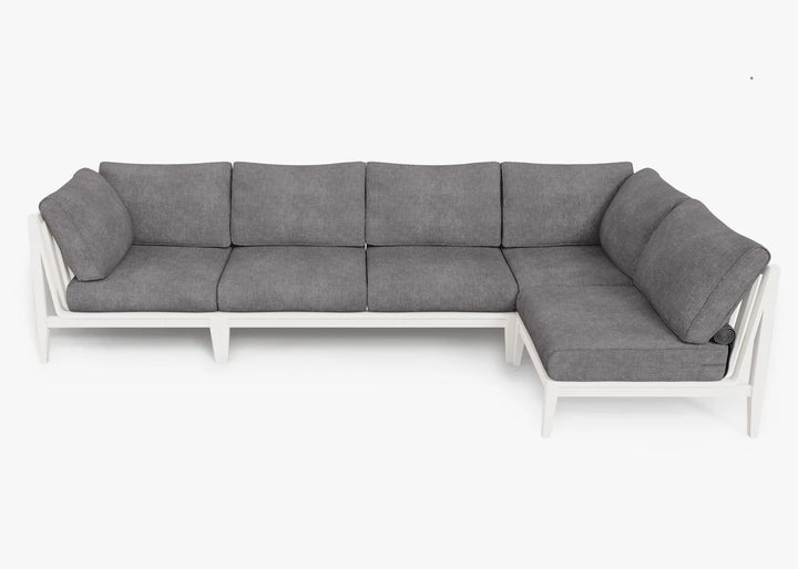 Outer White Aluminum Outdoor 5-Seat L-Sectional