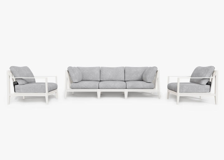 Outer White Aluminum Outdoor Sofa with Armchairs - 5 Seat