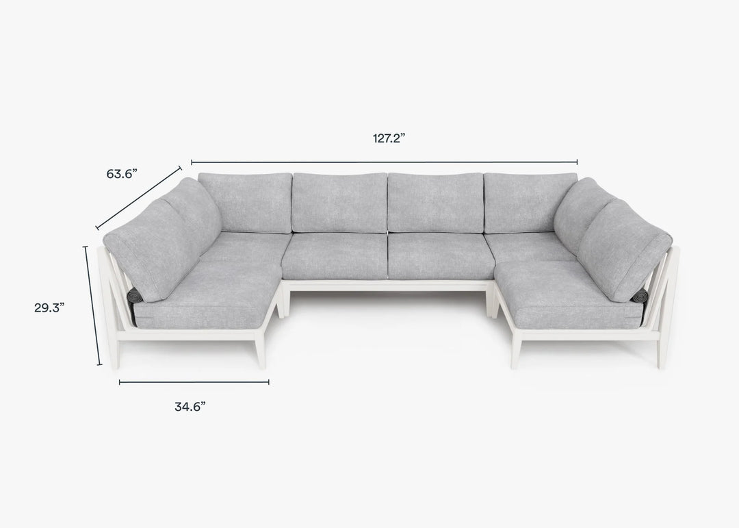 Outer White Aluminum Outdoor 6-Seat U-Sectional