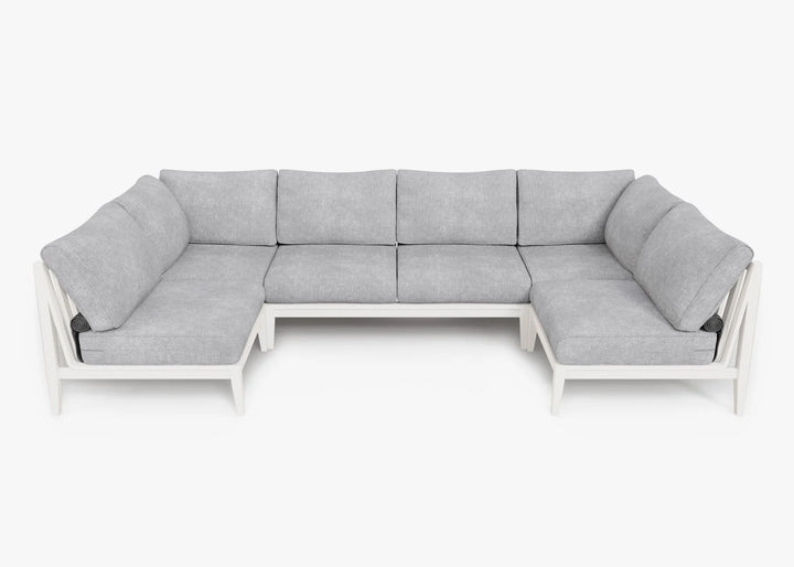 Outer White Aluminum Outdoor 6-Seat U-Sectional