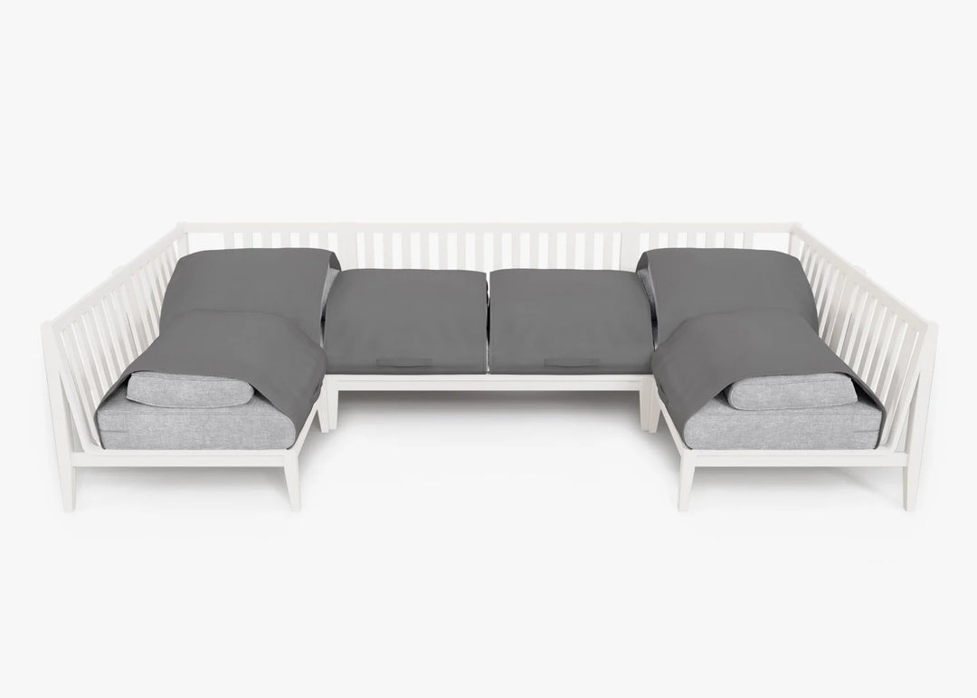 Outer White Aluminum Outdoor 6-Seat U-Sectional