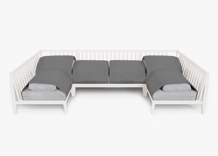 Outer White Aluminum Outdoor 6-Seat U-Sectional