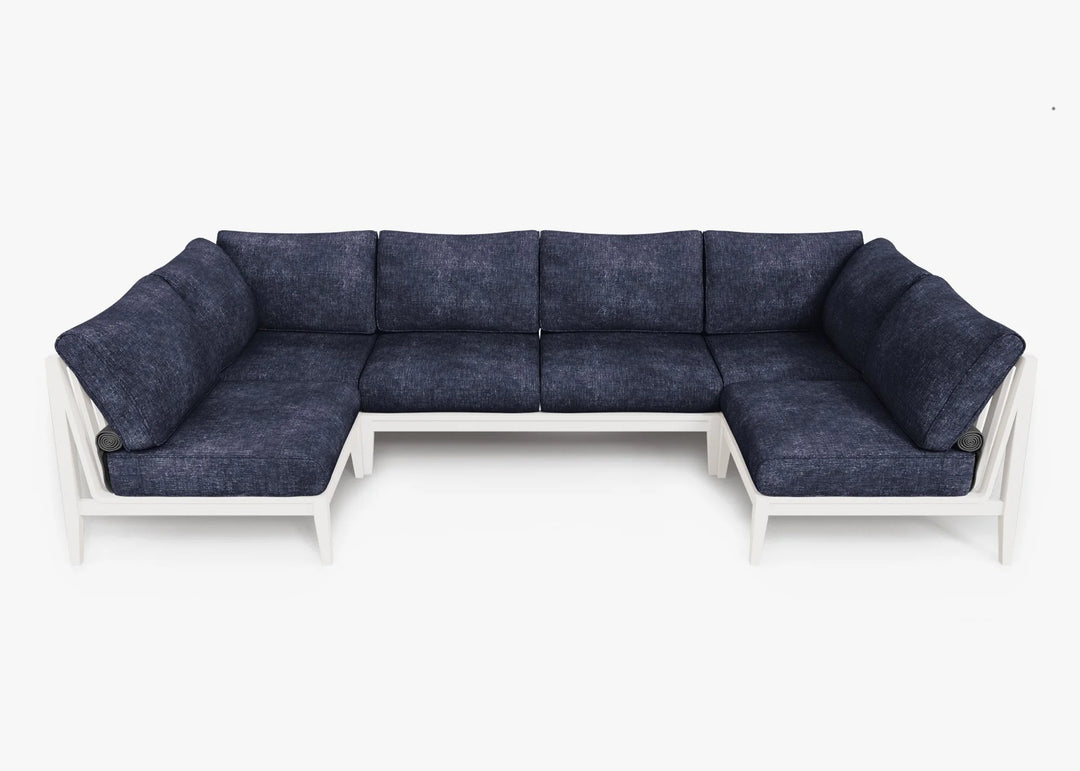 Outer White Aluminum Outdoor 6-Seat U-Sectional